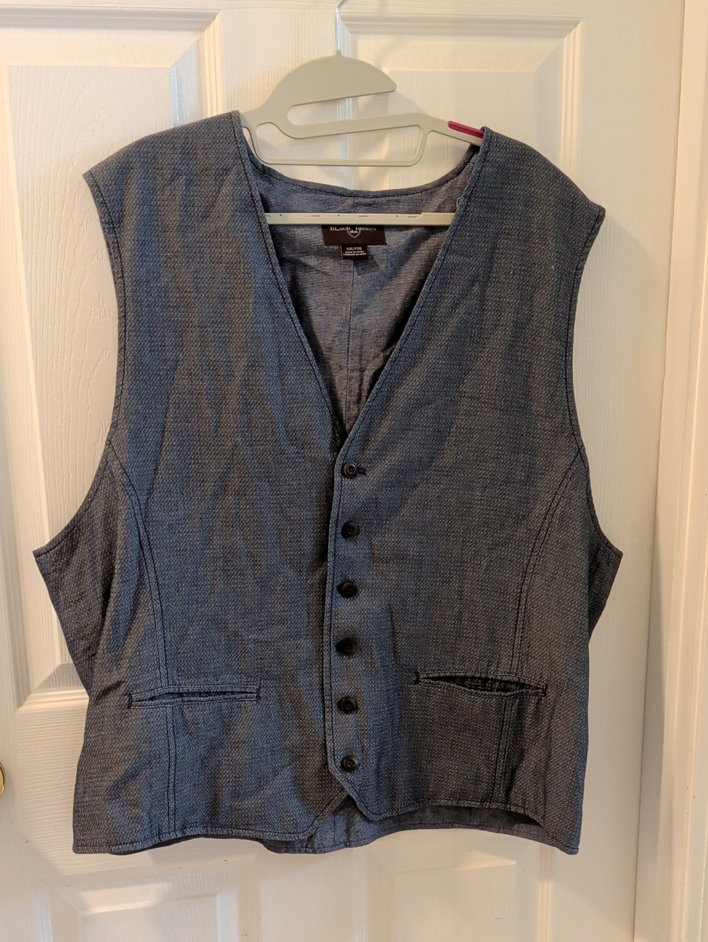 Black Brown 1826 Chambray-Style Blue Vest
